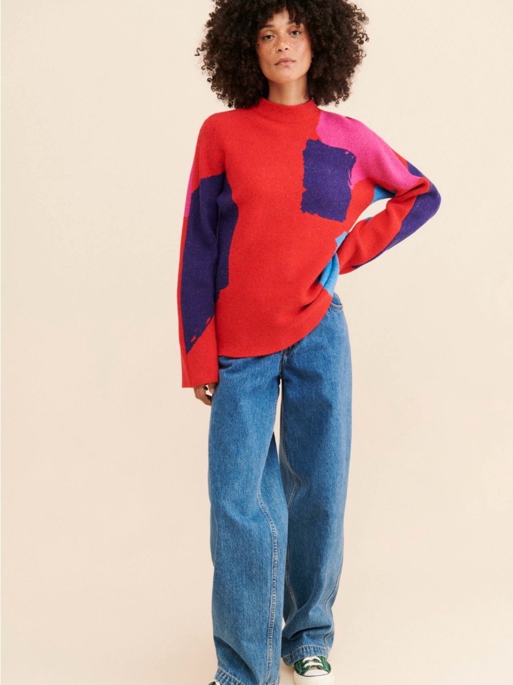 Saemdi Abstract Geo Pullover